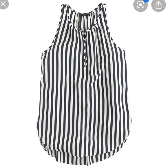 Jcrew carousel button vertical stripe silk tank - Picture 1 of 6